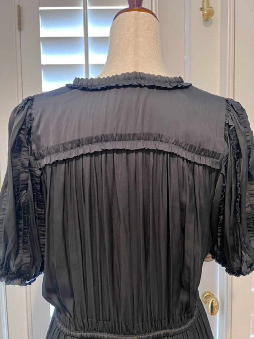 Ulla Johnson Midi dress, Black, Silk-like, Size 8 - Picture 6 of 8